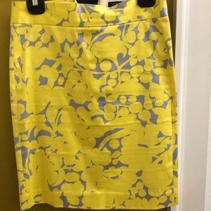 JCrew bright yellow & grey skirt